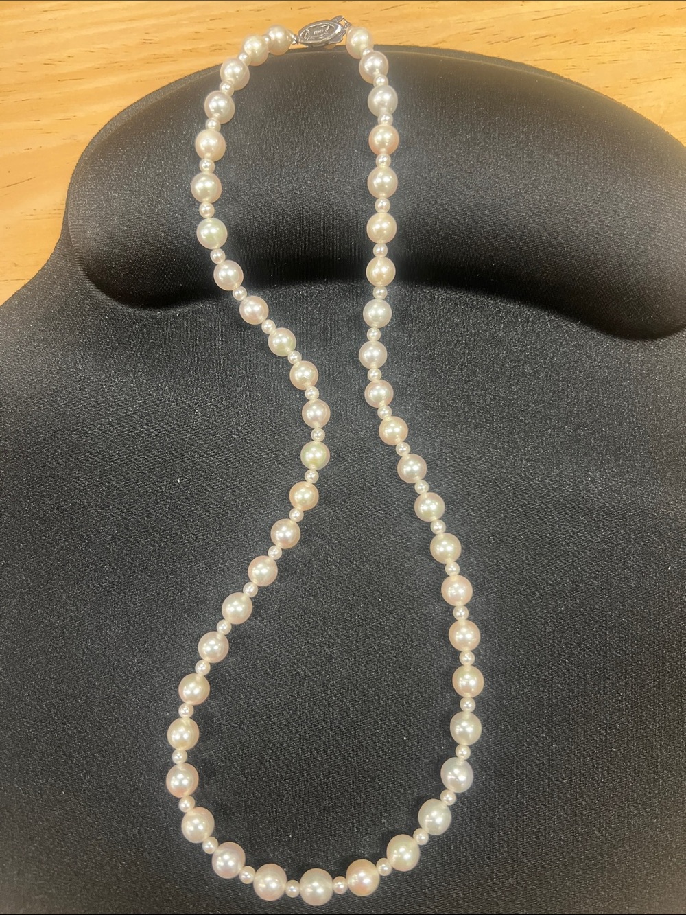 Pearl Cream Pearl Necklace with Silver Clasp - Pearl - Picture 5 of 7